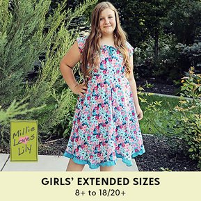 girls' extended sizes 8+ to 18/20+